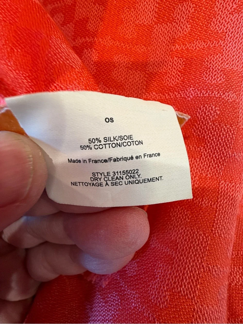 Tory Burch Coral Orange Jacquard Scarf